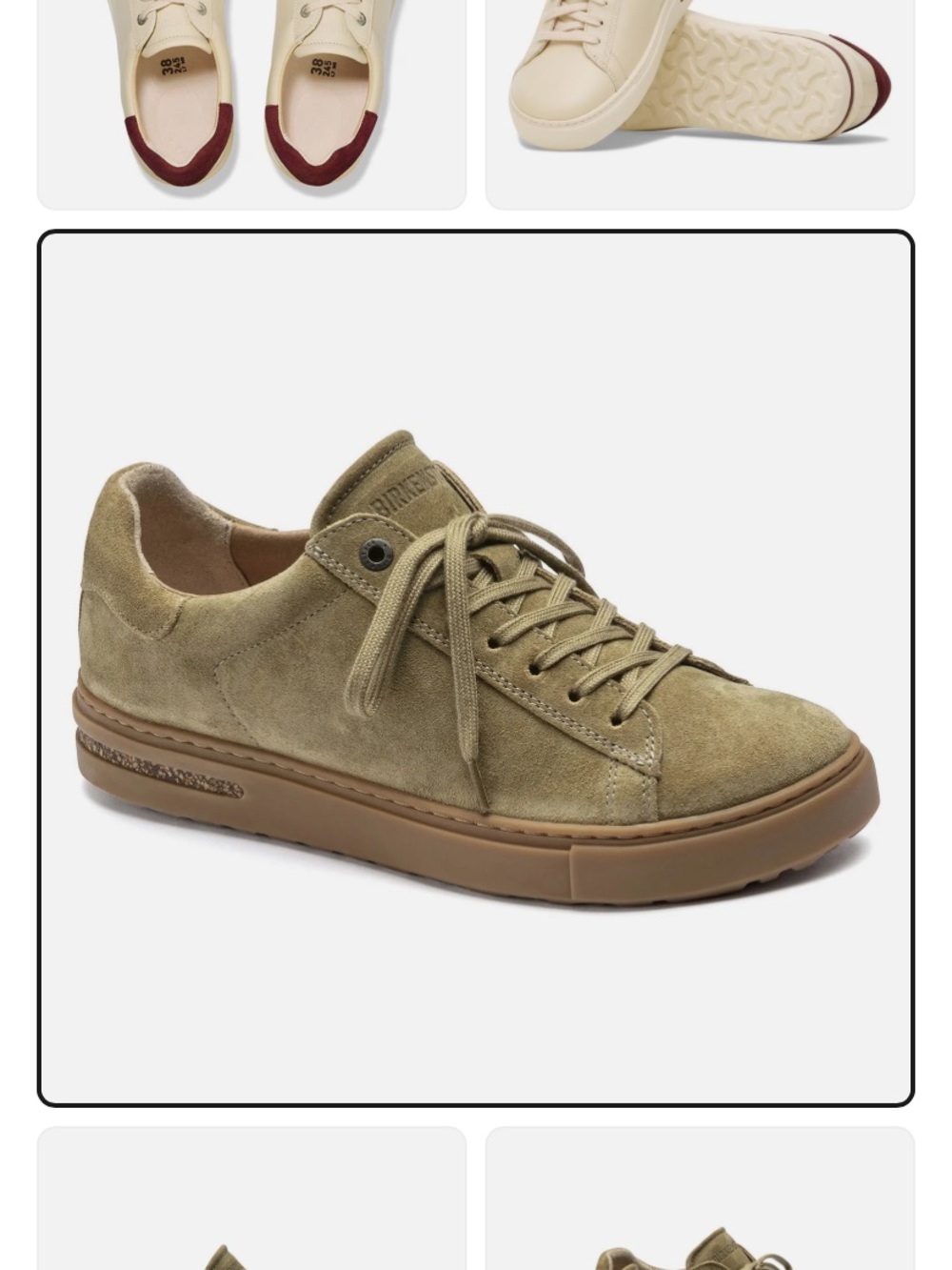BIRKENSTOCK Suede Bend Low Sneaker in Faded Khaki